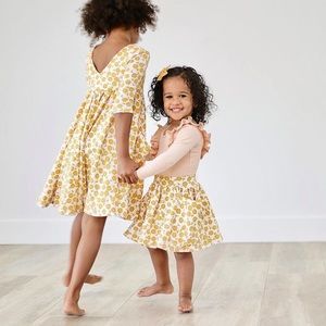 Remie Girl yellow floral twirl skirt with pockets
